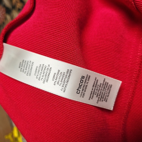 Chicos Drama Ottoman Jacket Elegant Red Women's Coat - Picture 7 of 7